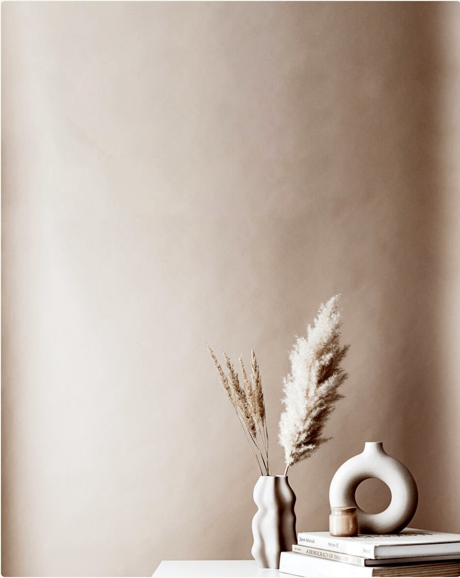 Ceramic vessels on a plaster ledge